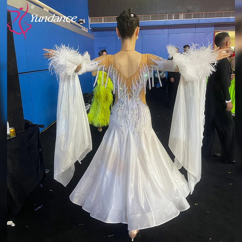 Women's Custom Ballroom Competition Dance Dress For Blackpool Performance
