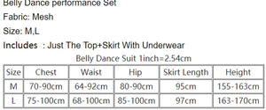 Belly Dance Outfit, Women's Black & White Floral Chiffon Crop Top & High-Slit Skirt, Modern Belly Dance Costume