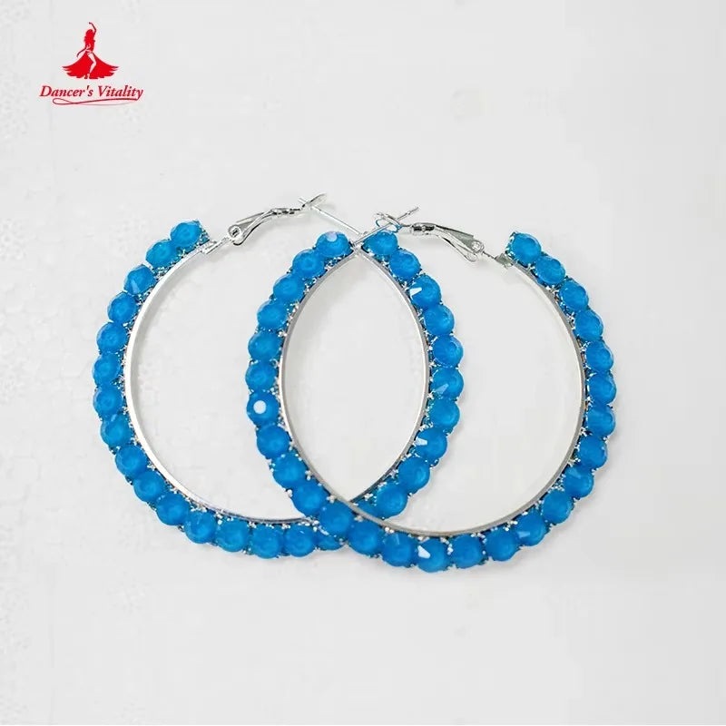 Blue Long Sleeve Waltz Professional Big Swing Dresses Customized Adult Ballroom Dance Foxtrot Tango Contest Attire