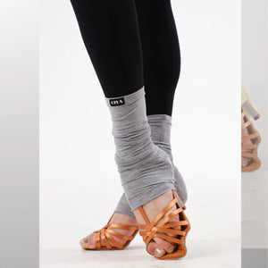 Dance Leg Warmers Women's White Ruched Mesh Knit for Ballroom Latin Dance