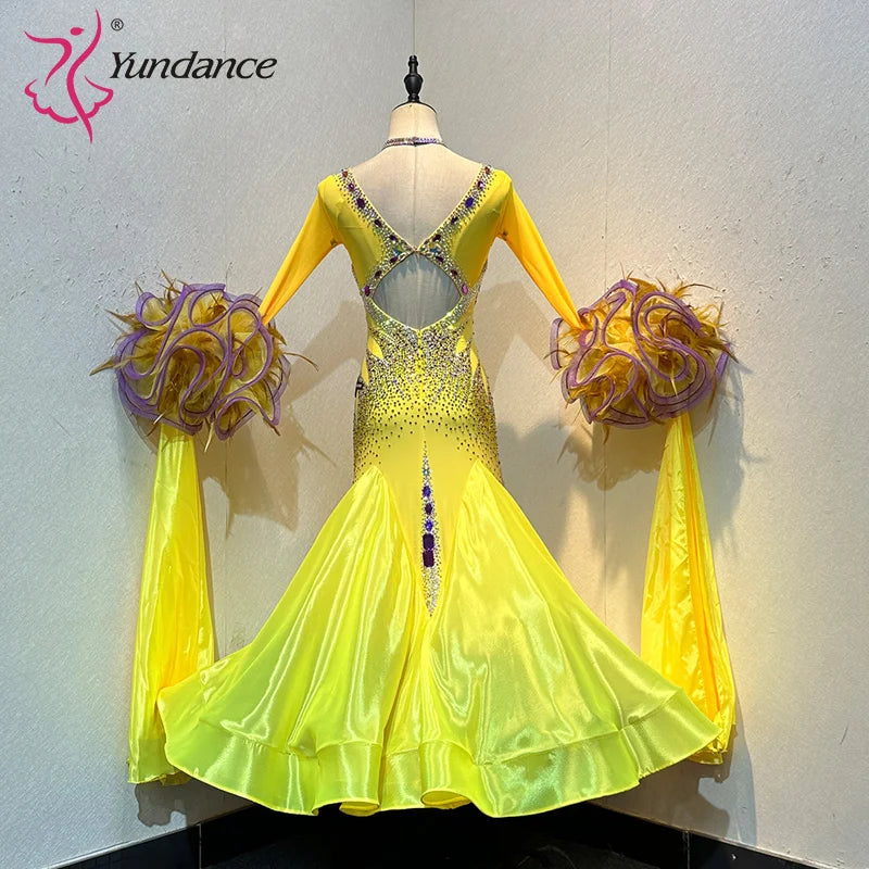 Women's Custom Ballroom Dance Competition Dress Stretch Fabric For Blackpool