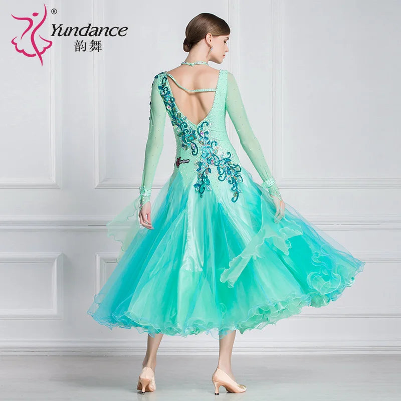 Women's Custom Modern Ballroom Smooth Dance Dress For Competition