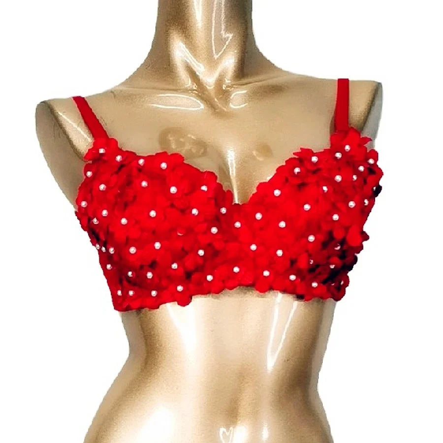 Sequin Embellished Dance Bra Top Gold Black Latin Ballroom Salsa Belly Dance Costume Women's