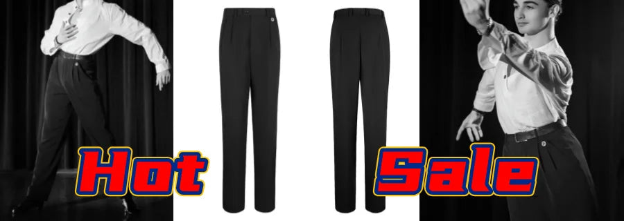 Dance Pants Women's Black Pinstripe High-Waisted Wide Leg Ballroom Latin Dance