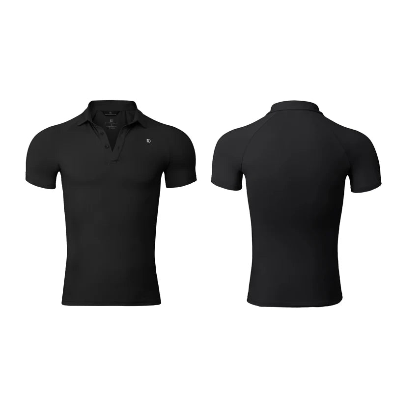 Men's Black, Purple, and Gray Performance Polo Dance Shirt with Raglan Sleeves