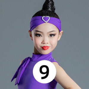 Girls' Embellished Headband for Dance, Various Colors & Animal Prints, Stretch Fabric, Heart Pearl Accent