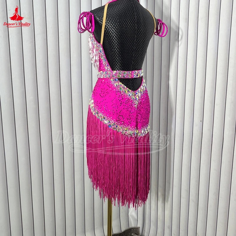 Latin Ballroom Samba Dance Skirt With Fringe For Adults And Kids Competition