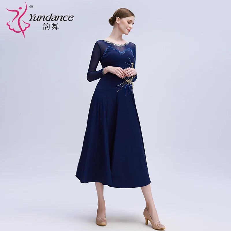 Ballroom Dance Dress International Standard Practice Chiffon For Women's Training