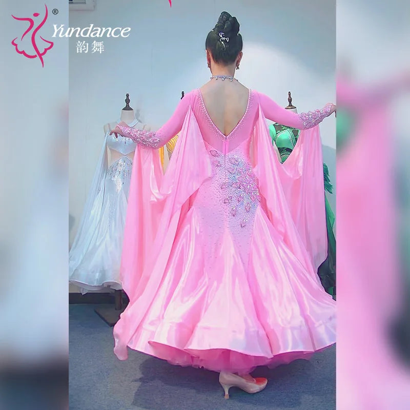 Women's Custom Ballroom Competition Dance Dress In Performance Fabric