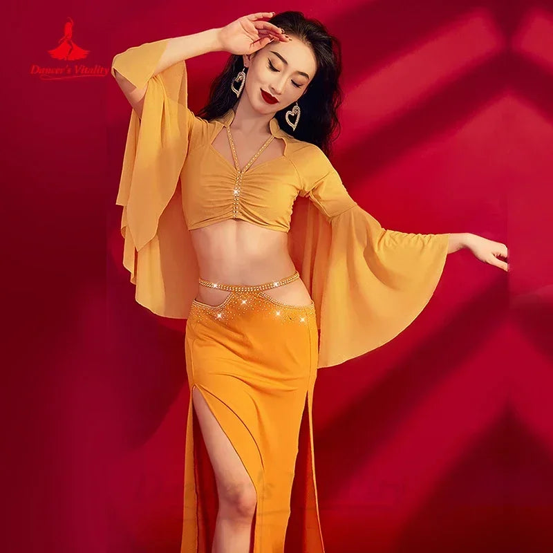 Women's Belly Dance Practice Top and Skirt Set for Class or Performance