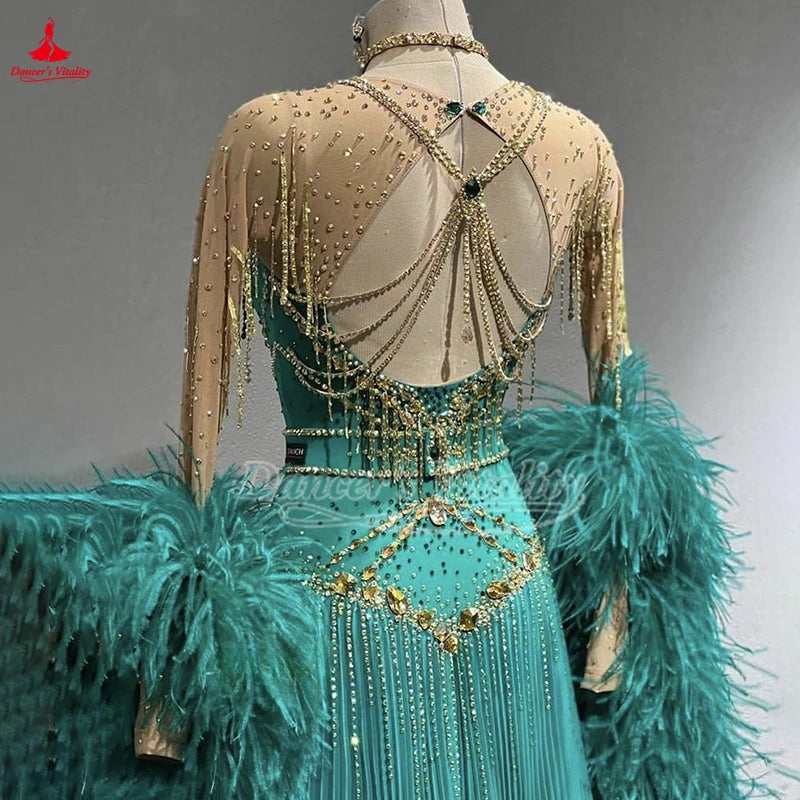 Girls' Kids & Teens International Standard Ballroom Dress For Waltz, Foxtrot, Tango, Quickstep Competition