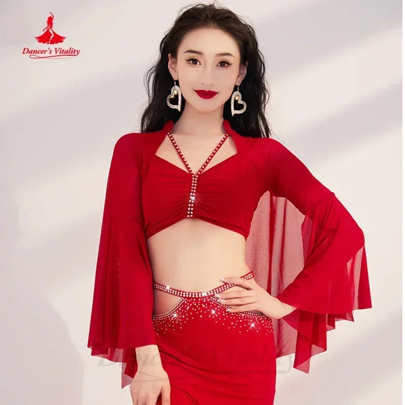 Women's Belly Dance Practice Top and Skirt Set for Class or Performance