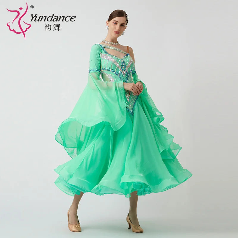 Women's Custom Ballroom Dance Dress For Practice, Competition And Stage Performance