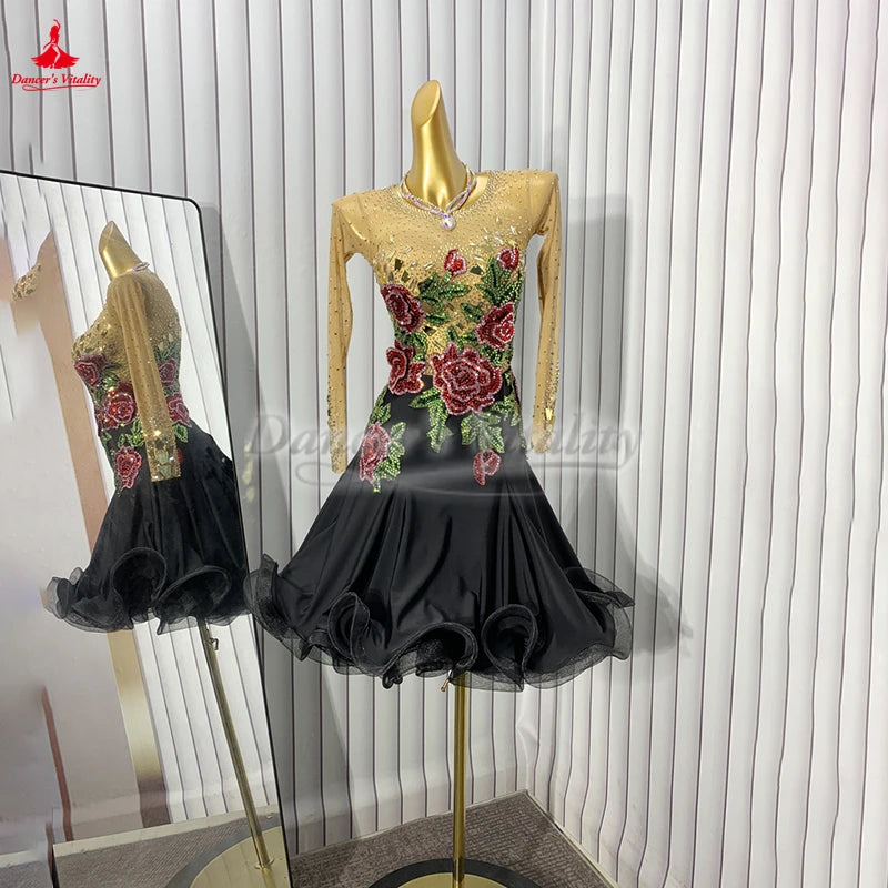 Latin Ballroom Dance Competition Dress Customizable For Adults And Teens Performance Or Dance Exam