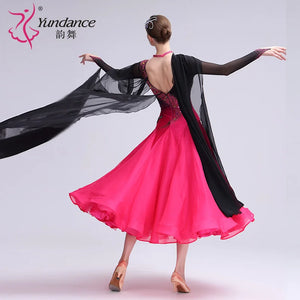 Women's Standard Ballroom Waltz Dress With Rhinestones, Multicolor For Competition