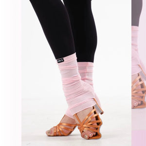 Dance Leg Warmers Women's White Ruched Mesh Knit for Ballroom Latin Dance