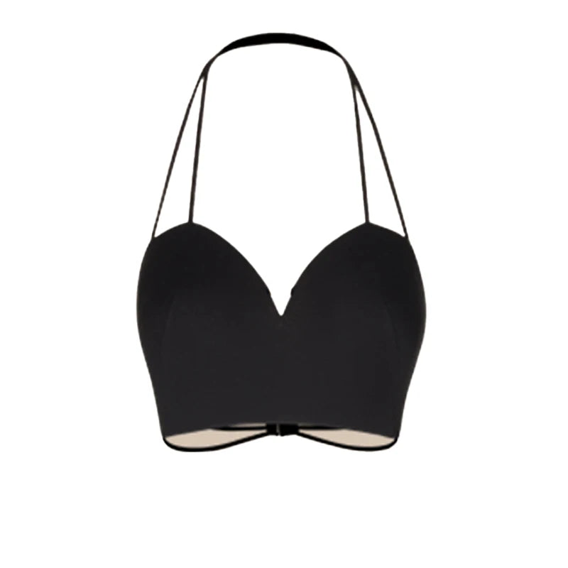 Dance Crop Top and Skirt Set Women's Black and Leopard Print Halter Neck Sweetheart Ruffle Hem Latin Dancewear