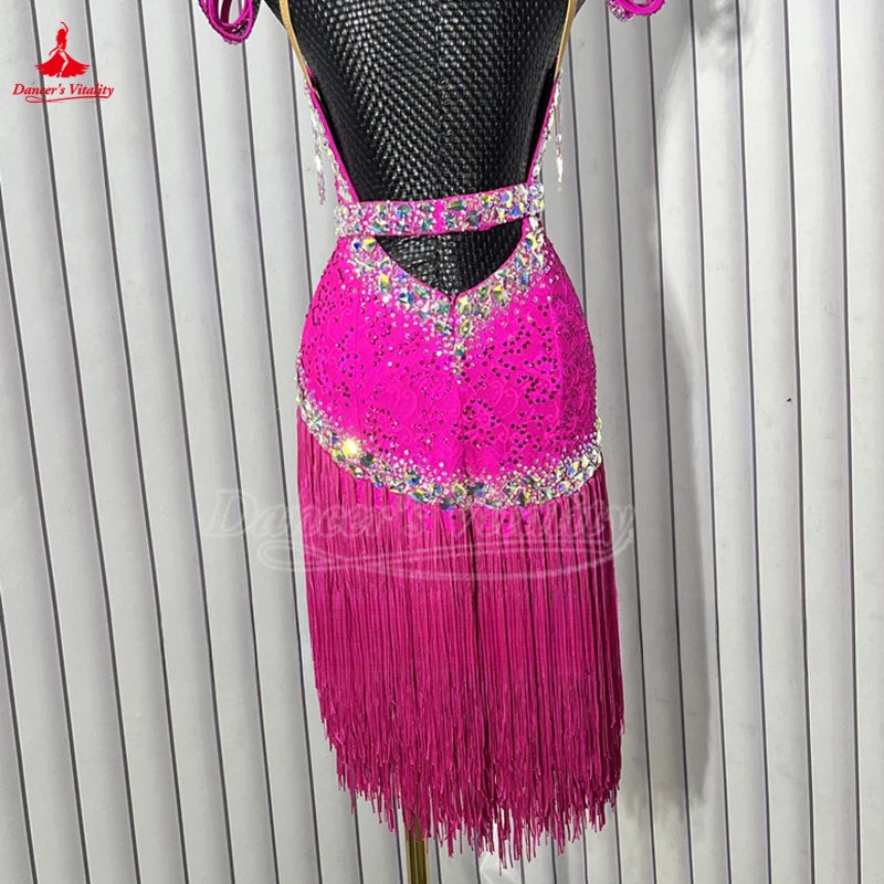 Latin Ballroom Samba Dance Skirt With Fringe For Adults And Kids Competition