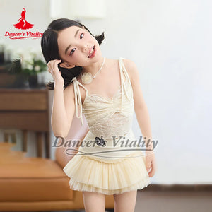 Girls Black Lace Crop Top and Tulle Skirt Latin Dance Costume - Dancer's Vitality