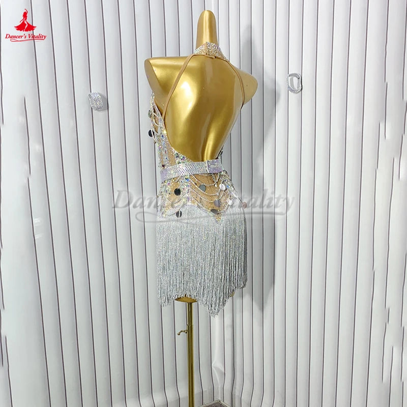 Latin Ballroom Dance Competition Dress For Cha Cha Samba Rumba Jive Customizable Adults And Kids