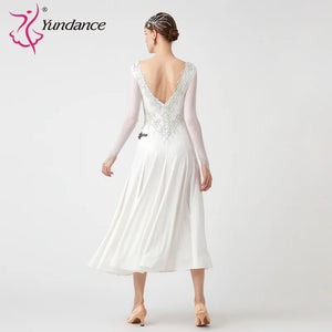 Women's Standard Ballroom Waltz Dress With Rhinestones Multicolor For Competition