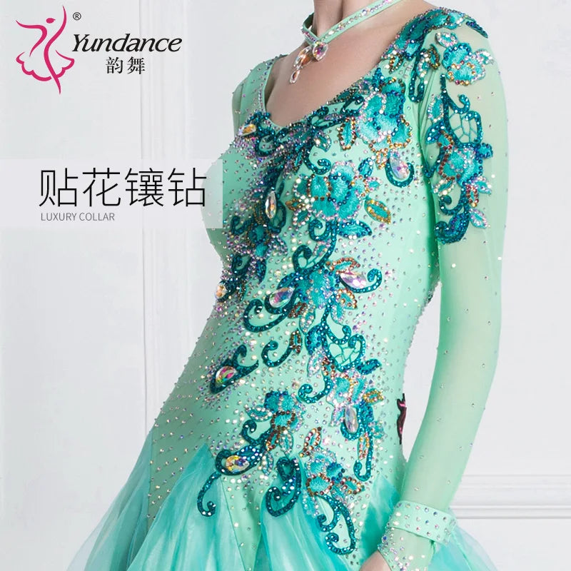 Women's Custom Modern Ballroom Smooth Dance Dress For Competition