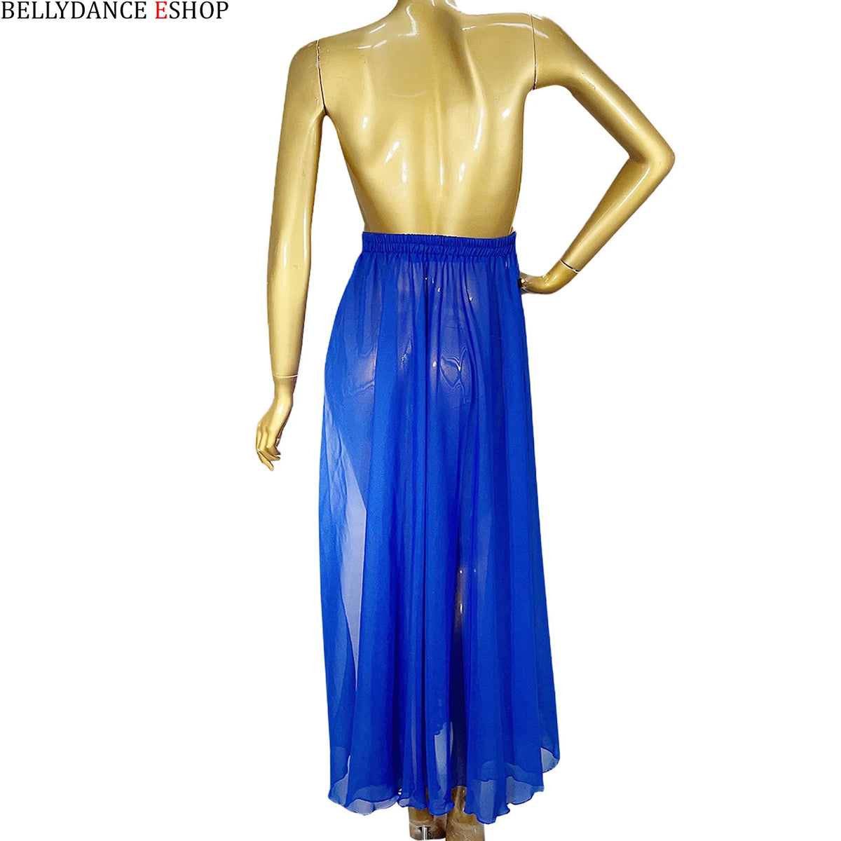 Dance Skirt Women's Red, Blue, Green Sheer Chiffon High Slit Maxi Skirt for Belly Dance