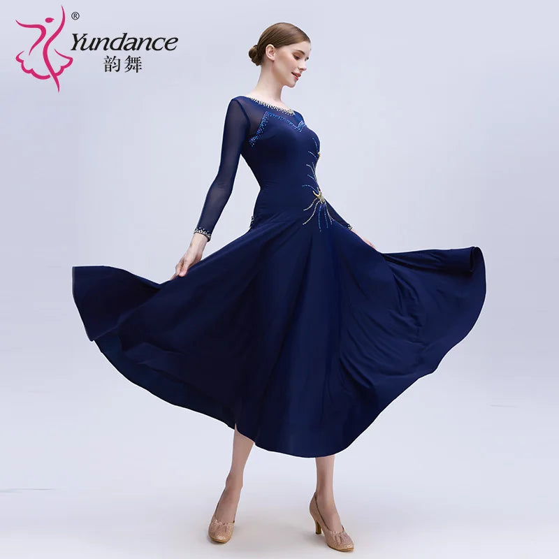 Ballroom Dance Dress International Standard Practice Chiffon For Women's Training