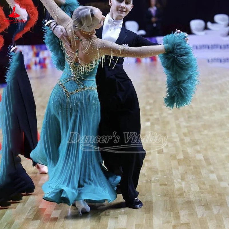 Girls' Kids & Teens International Standard Ballroom Dress For Waltz, Foxtrot, Tango, Quickstep Competition