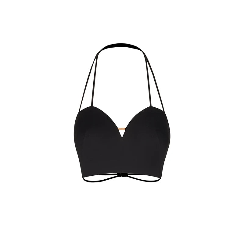 Dancewear Set Women's Light Blue & Peach Floral Halter Crop Top with Draped Wide-Leg Pants Latin Ballroom