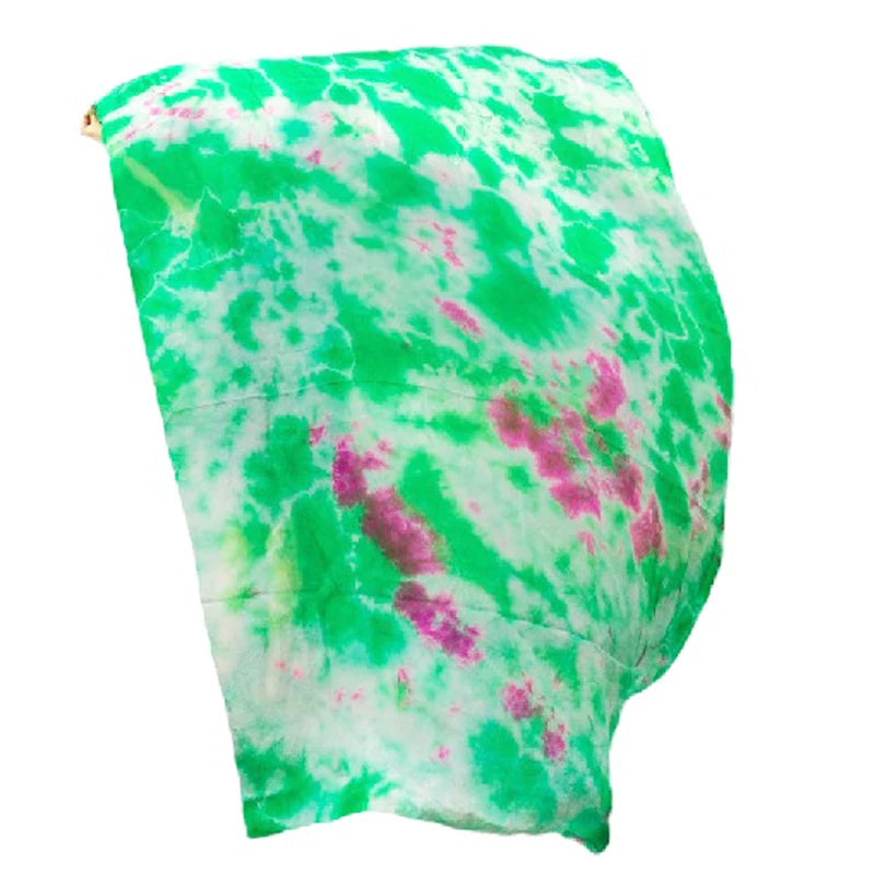 Dance Veil Scarf, Adult, Green & Purple Tie-Dye, Flowy Silk, Belly Dance