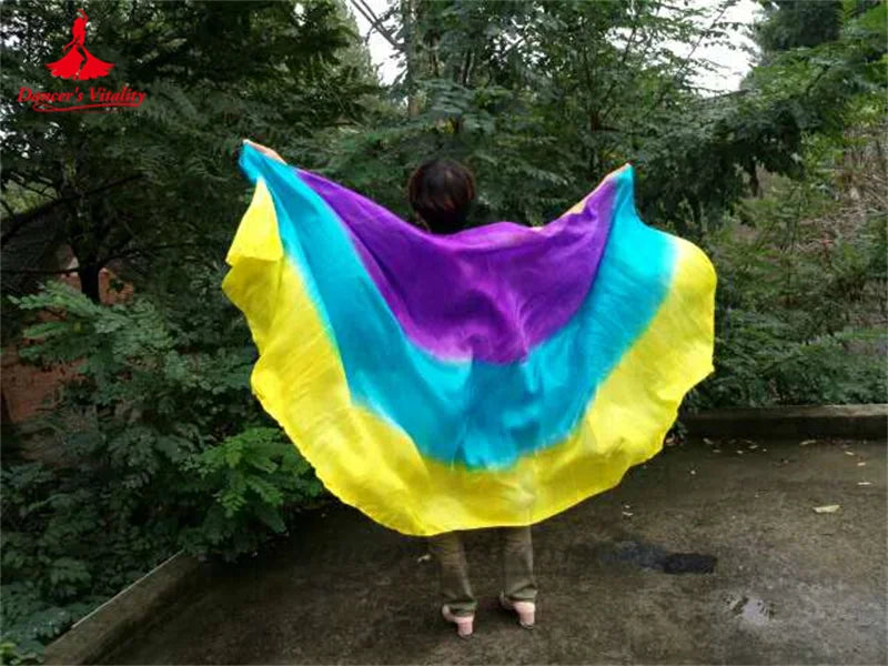 Women's Belly Dance Veil 100% Silk Dyed For Professional Performance