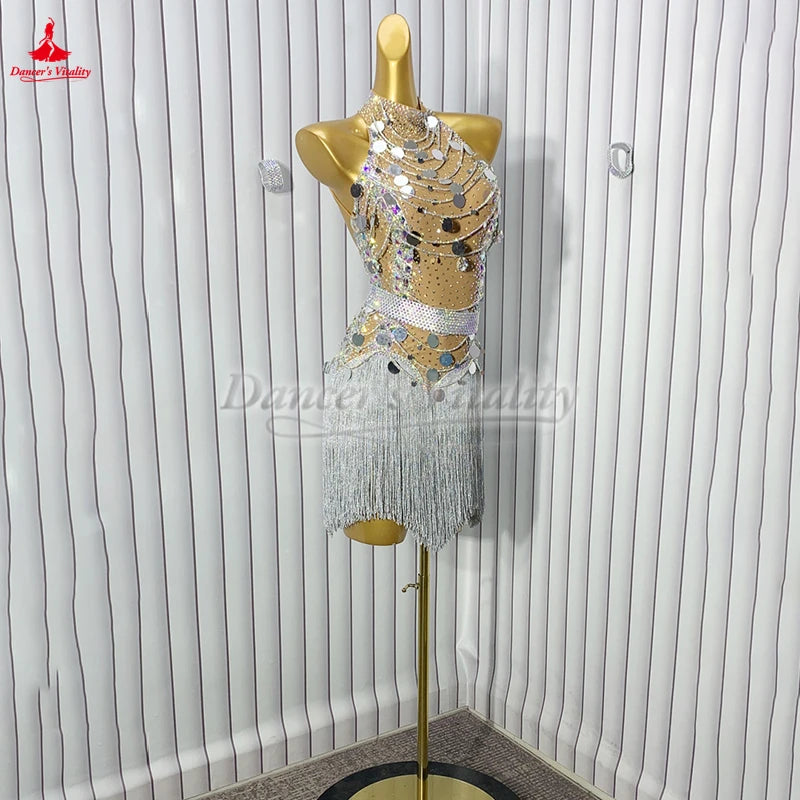 Latin Ballroom Dance Competition Dress For Cha Cha Samba Rumba Jive Customizable Adults And Kids