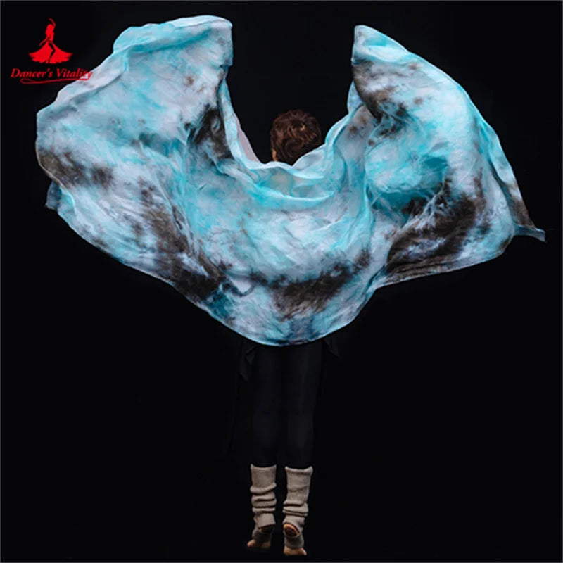 Women's Belly Dance Veil 100% Silk Dyed For Professional Performance