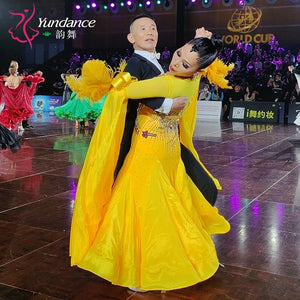 Women's Standard Ballroom Waltz Dress With Rhinestones Multicolor For Competition