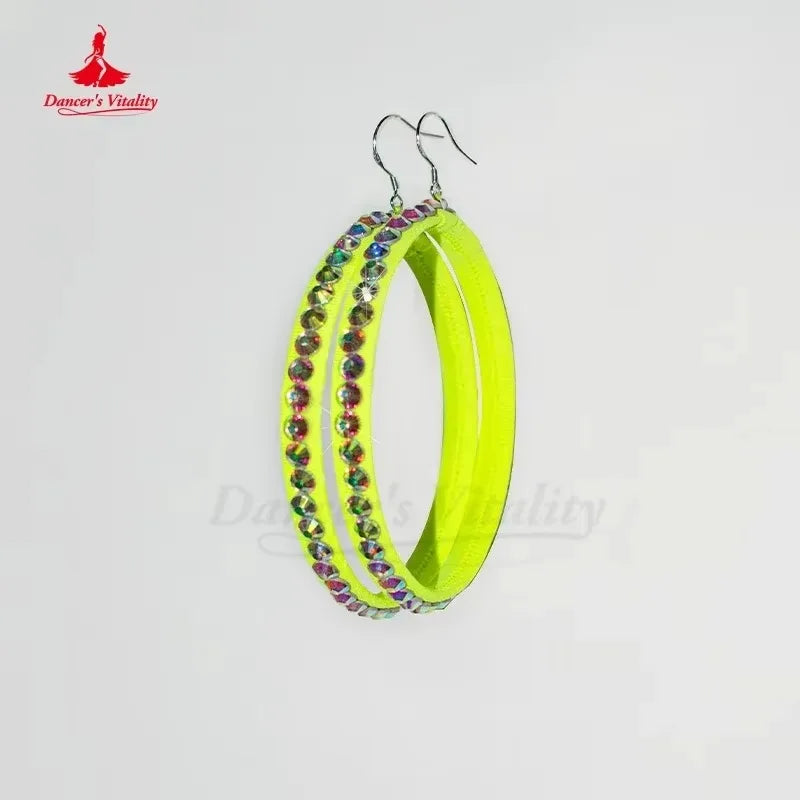 Ballroom Dance Dress Women's Neon Green Feathered Embellished Long Sleeve Standard Smooth Dress