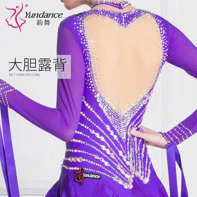 Women's American Smooth Ballroom Competition Dress In Atlantic Purple