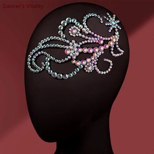 Dance Headpiece Women's Iridescent Crystal Octopus Design Headwear - Latin, Ballroom, Salsa