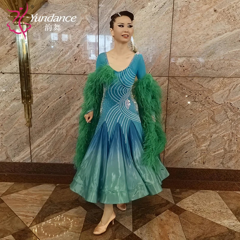 Women's Ballroom Dance Dress Blackpool Competition Style Performance Fabric