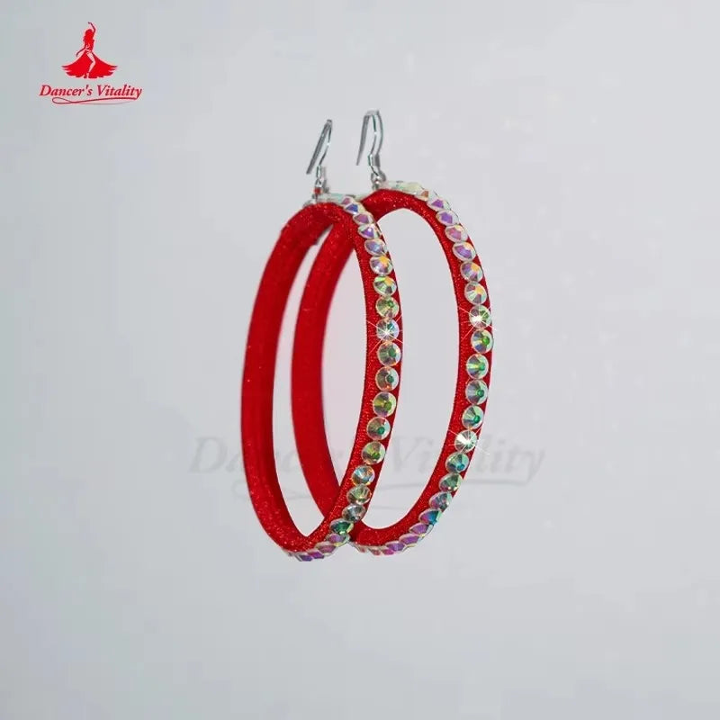 Women's Latin Ballroom Dress With High Neck Tassels and AB Rhinestones, Red, Cha-Cha Samba Rumba Competition