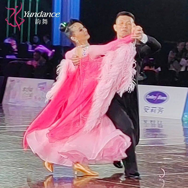 Women's Ballroom Waltz Dance Dress With Rhinestones Multicolor For Competition