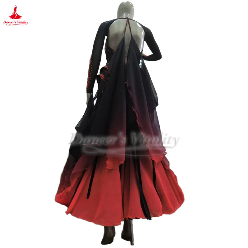 Adult Ballroom Dance Professional Big Swing Dresses for Women Waltz Foxtrot Tango Performances and Competition Clothes Customize