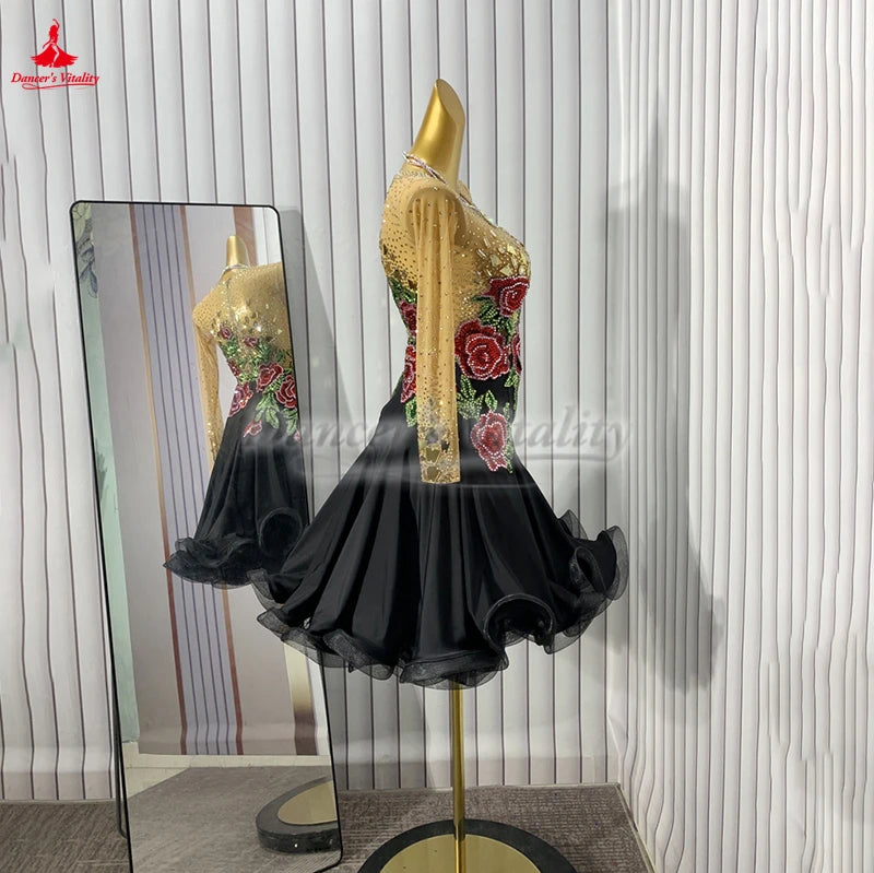 Latin Ballroom Dance Competition Dress Customizable For Adults And Teens Performance Or Dance Exam