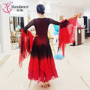 Women's Standard Ballroom Waltz Dance Dress With Rhinestones Multicolor For Competition Performance