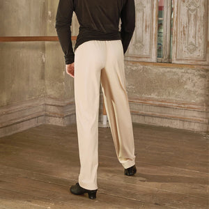 Men's Ballroom Dance Shirt & Pants Set, Cream Long Sleeve V-Neck Shirt, Navy Blue Pleated Pants, Black Long Sleeve V-Neck Shirt, Black Pleated Pants, Black Long Sleeve Crew Neck Shirt, Cream Pleated Pants