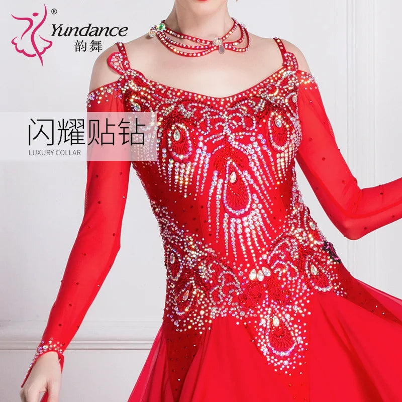 Women's Ballroom Smooth Dance Dress In Chiffon For Competition