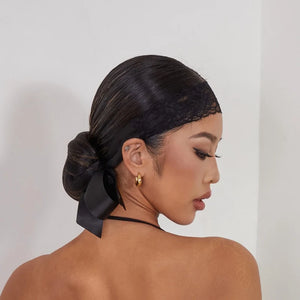 Lace Headband for Women, Black Satin Tie Back Head Scarf, Elegant Dance Accessory