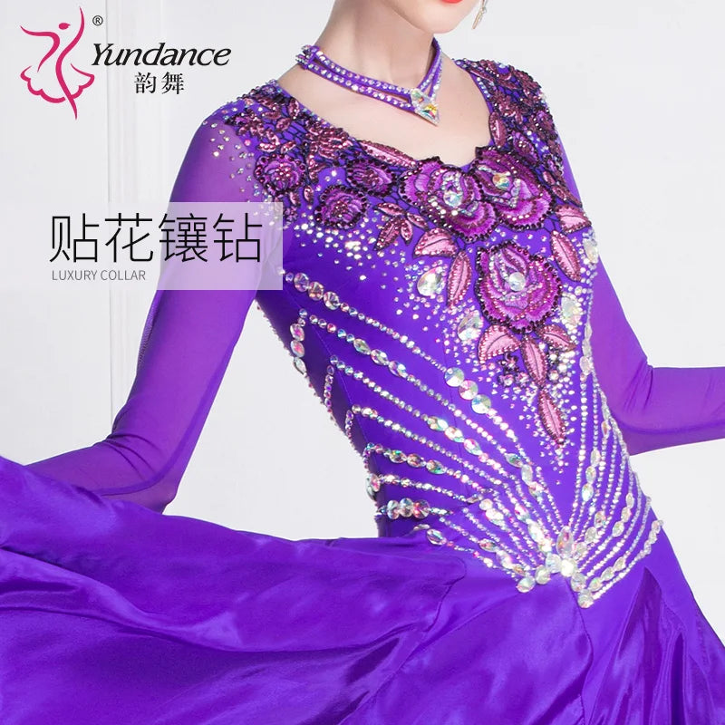 Women's American Smooth Ballroom Competition Dress In Atlantic Purple