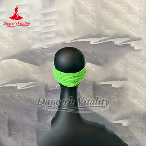 Dance Headband Women's Fluorescent Yellow Rhinestone Knot Turban Headband for Latin Ballroom Dance