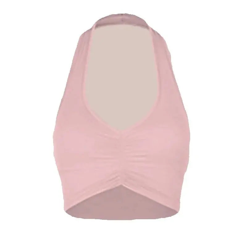 Women's Halter Neck Ruched Crop Top & Layered Fringe Latin Dance Skirt Set